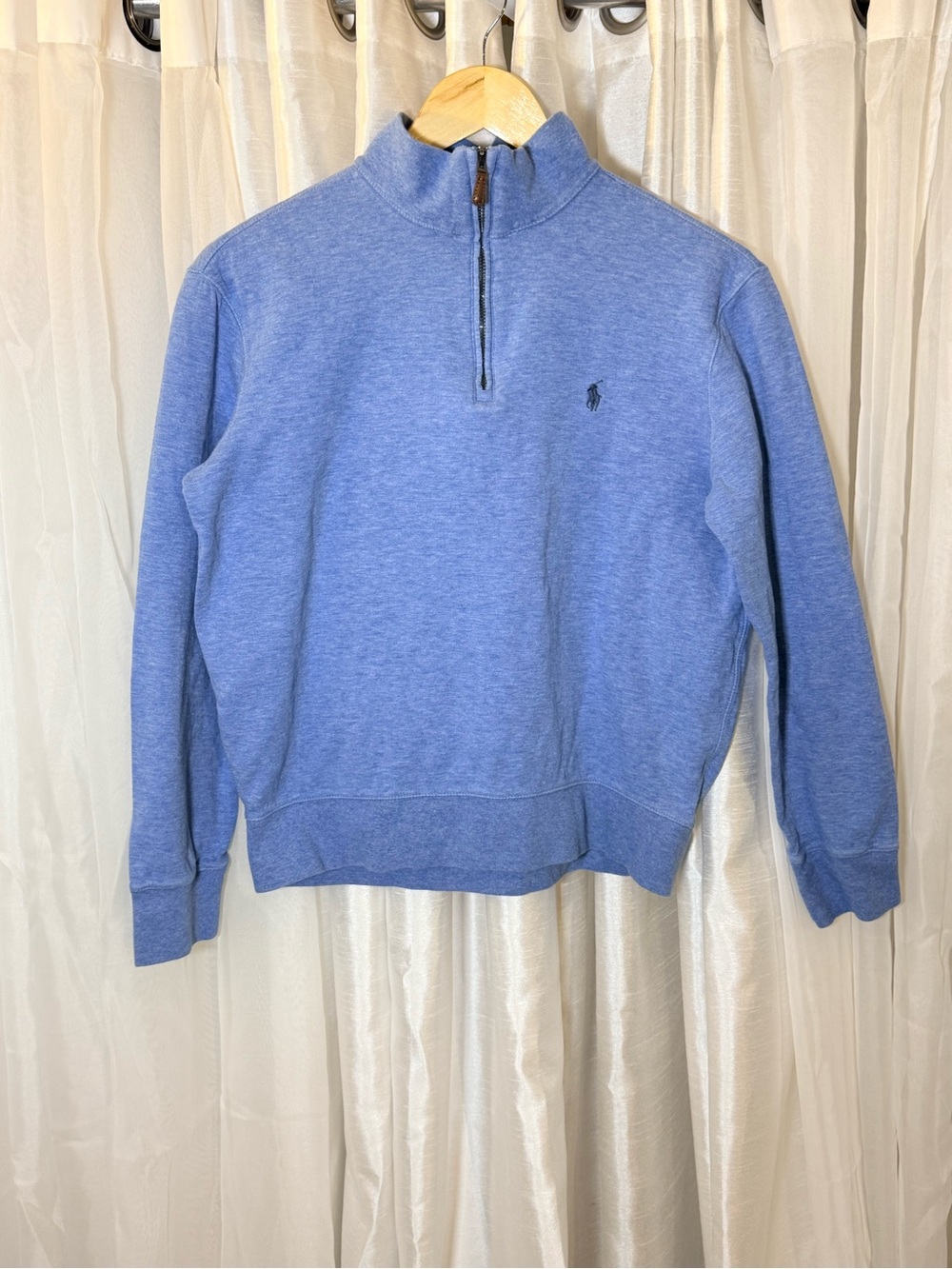 Ralph Lauren Men’s Heather Blue Half-Zip Pullover Sweatshirt